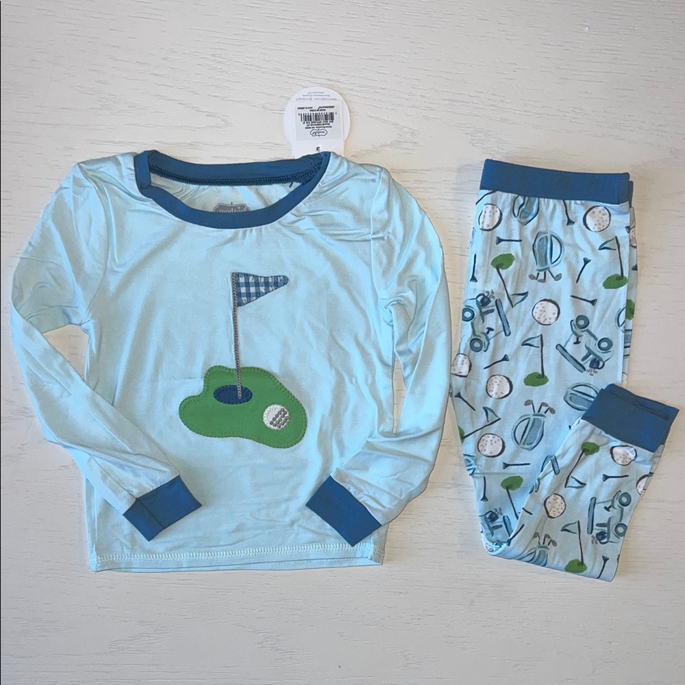 Mud Pie Toddler Boy Golf Bamboo Pajama Set 5T